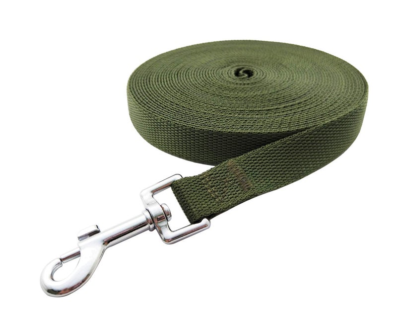 MANDAO Nylon Training Dog Leash for Small Medium Large Dogs, 15ft 20ft 30ft 50ft Long Leash Dog/Puppy Lead for Obedience Recall Training, Camping (15ft, Green) - Image 3